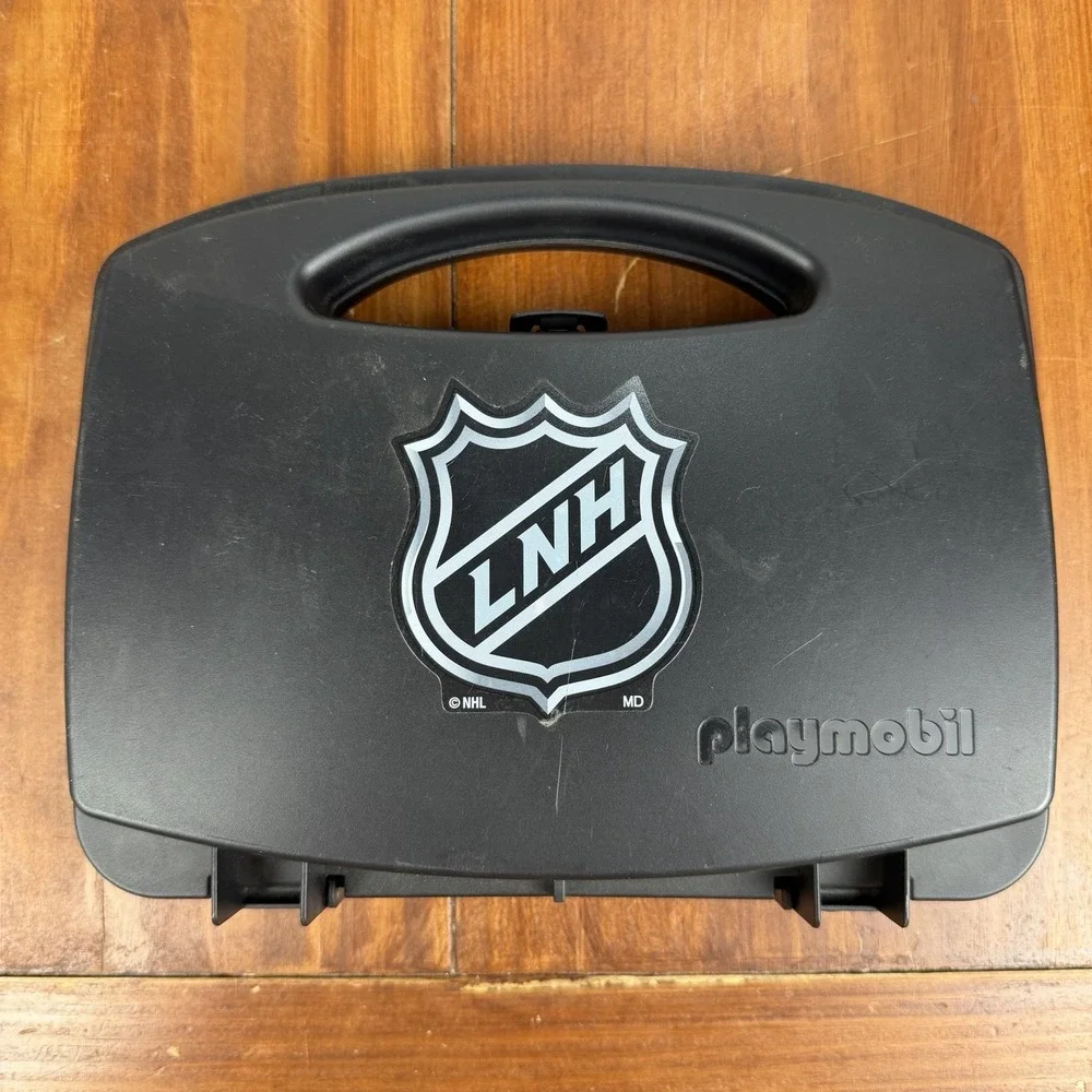 Playmobil NHL Shootout Carry Case 9177 Ice Hockey Net Figures Sticker Lot READ